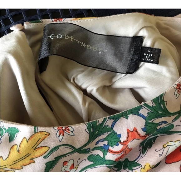 Code X Mode Waist Tie Dress Blush Floral Multi SIze L Pockets Keyhole Neck - Picture 14 of 16